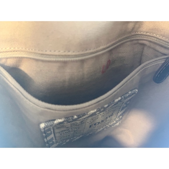 vintage fossil crossbody bag Top Handle Black Leather Bag Adjustable Messenger - Picture 9 of 14